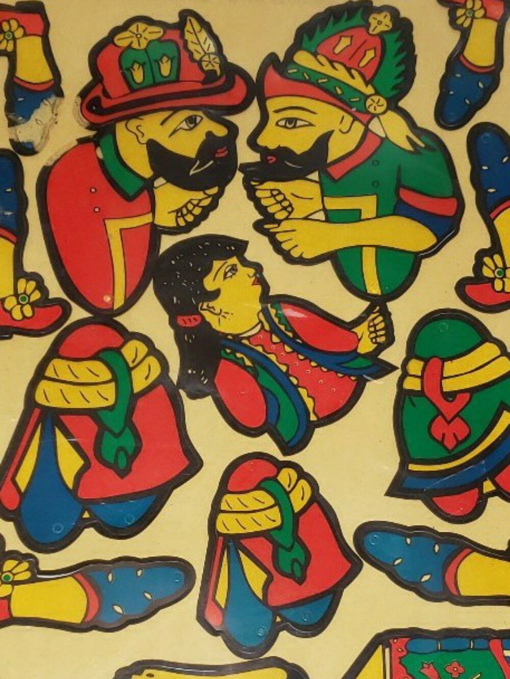 Vintage Karagöz & Hacivat Punch Out Shadow Puppets